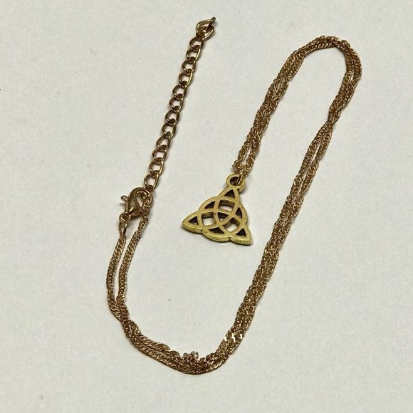 Triquetra Trinity Celtic Knot Charmed Gold Tone - Picture 3 of 7